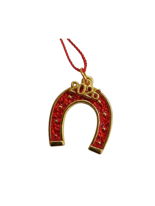 Kalliopi Silver Handmade Tabletop Lucky Charm Horseshoe Red 2026 3x3cm 1pcs