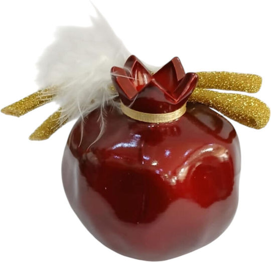 Kalliopi Silver Hanging Lucky Charm Pomegranate Red Ceramic 2026 7x7cm 1pcs