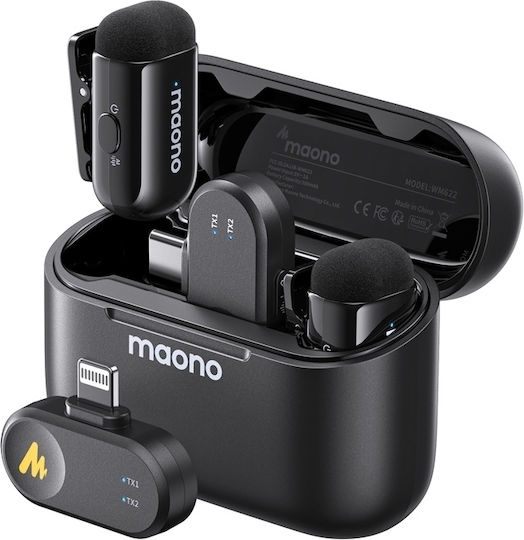 Maono WM622 PBC2 Σετ Ασύρματο Μικρόφωνο Πέτου, Clip On Δημοσιογραφικό