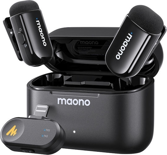 Maono WM622 PB2 Σετ Ασύρματο Μικρόφωνο Πέτου, Clip On Δημοσιογραφικό