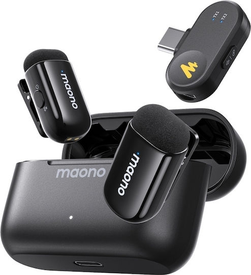 Maono WM622 PC2 Set Drahtlos Mikrofon Πέτου, Clip On Journalistisch
