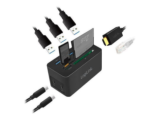 LogiLink USB-C Docking Station με HDMI 4K PD Ethernet Μαύρο (UA0370)