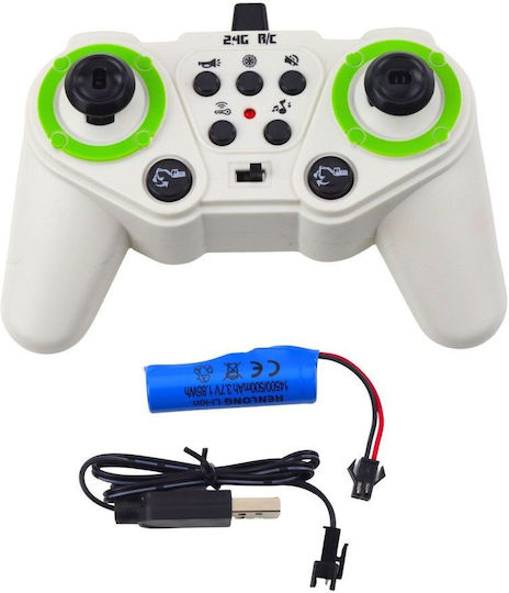 Lean Toys Remote Controlled Τηλεκατευθυνόμενος Εκσκαφέας Λευκό