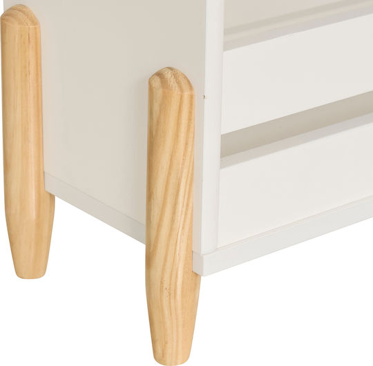 Kids Wooden Bookcase Ecru 61.5x18.5x100cm