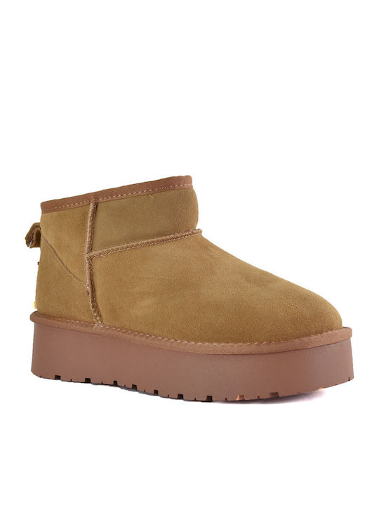 Leather Women's Boots Tabac Brown