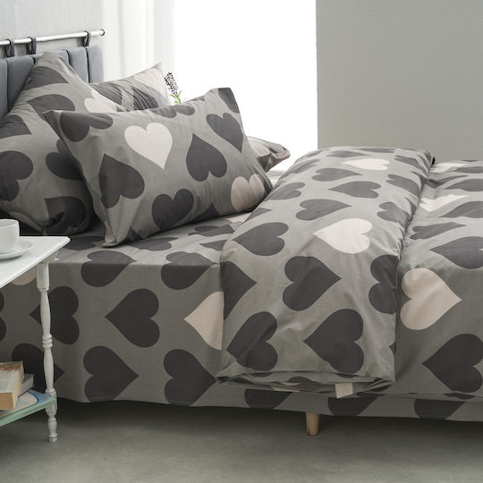 Charalambidis Textiles Duvet Single 160x230cm Love Gray 350 GSMGsm