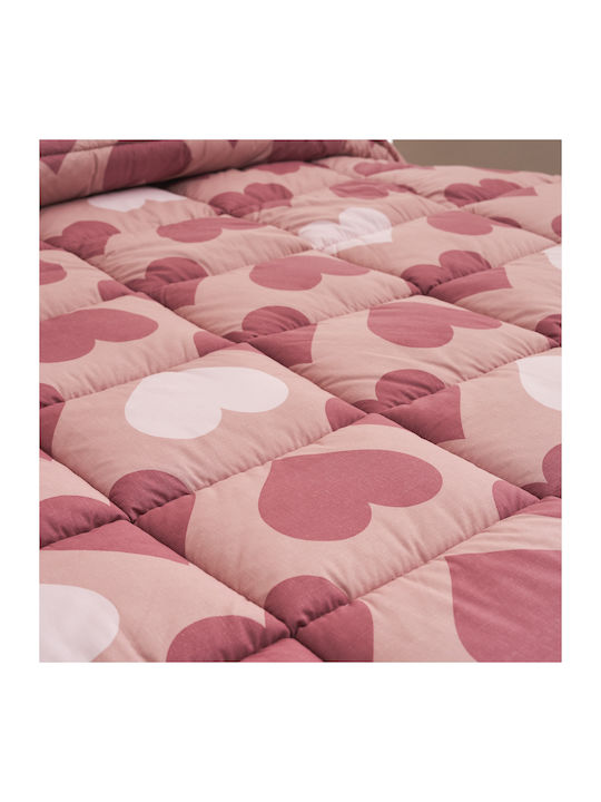 Charalambidis Textiles Bettdecke Einzelbett 160x230cm Love Red 350 GSMGsm
