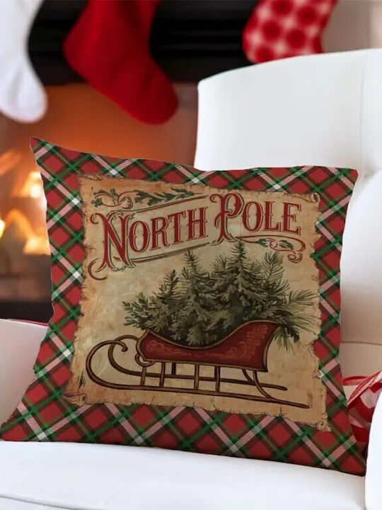 By Queen Limited Festive Edition Pillow Case North Pole Vintage Sleigh 45x45cm