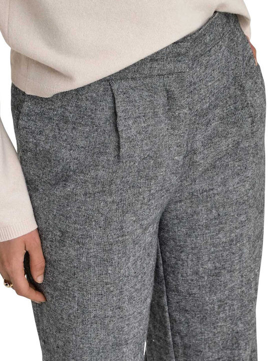 Women's Fabric Trousers Wide Line Med Grey Mel Grey