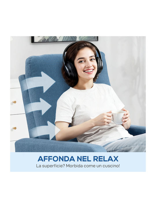 Πολυθρόνα Relax Περιστρεφόμενη Μπλε 76x94x100cm