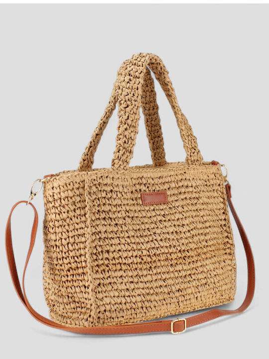 Neontyle Small Wicker City Camel Shoulder Beach Bag Neontyle Small Wicker City Camel Shoulder Beach Bag