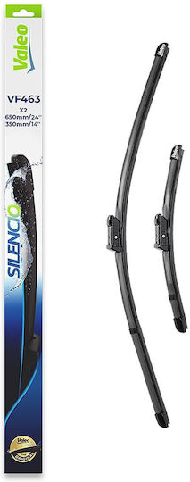 Valeo Jointless Wiper Blades Front Spoiler 2pcs Vf463 Silencio Xtrm 650mm/350mm Chevrolet Trax Fiat 500L 500X Hyundai ix20 Kia Venga Nissan Pulsar Opel Mokka