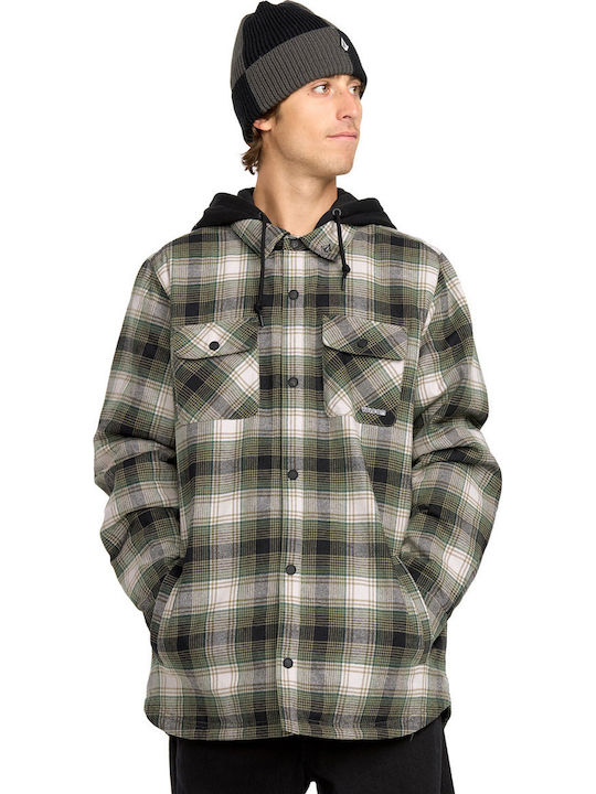 Kenson Μακρυμάνικo Φανελένιο Overshirt σε Κανονική Γραμμή Μαύρο