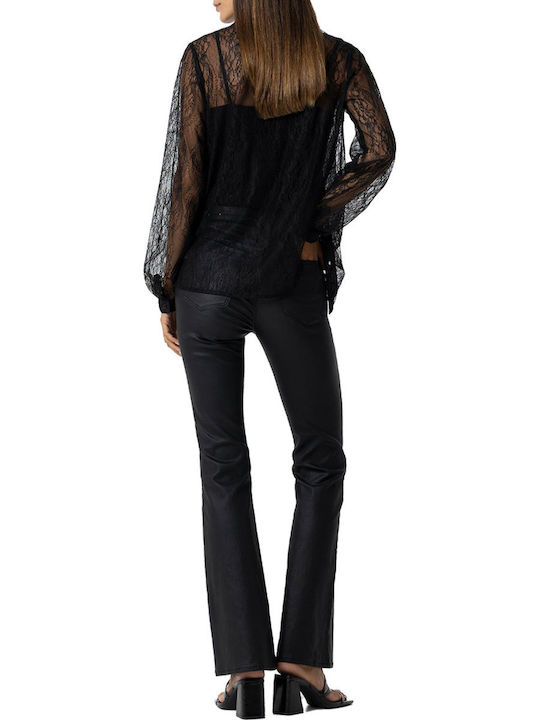 Women's Fabric Trousers Flared Black