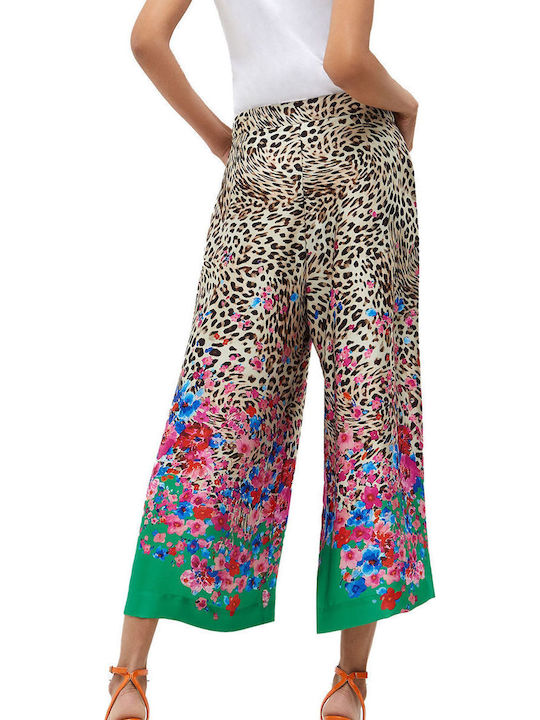 Liu Jo Women's High Waist Fabric Palazzo Pants Leopard