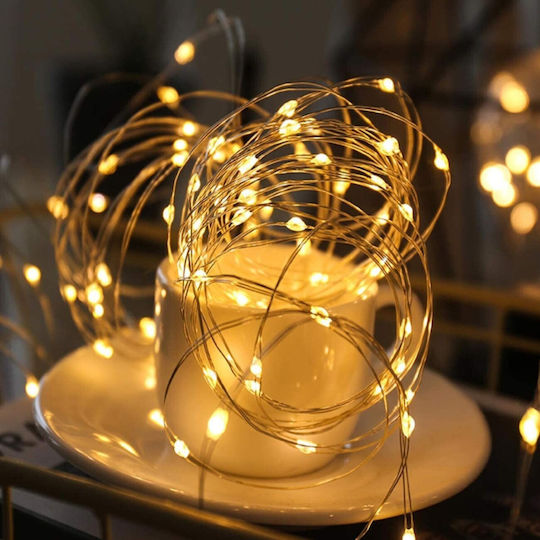 100 Λαμπάκια LED 10.3μ. Λευκά Μπαταρίας σε Σειρά