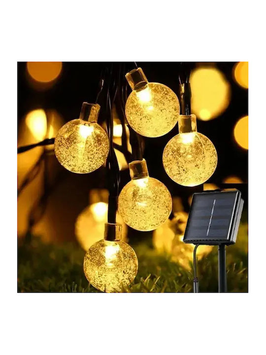 20 Lights LED 5m. Warm White Solar in String 1pcs