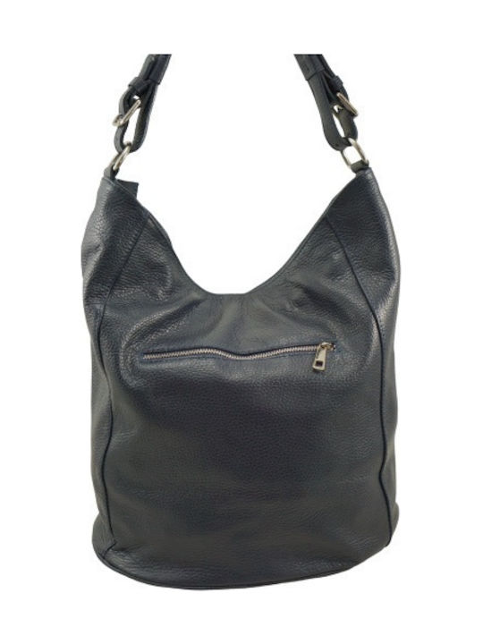 Leder Damentasche Schultertasche Schwarz