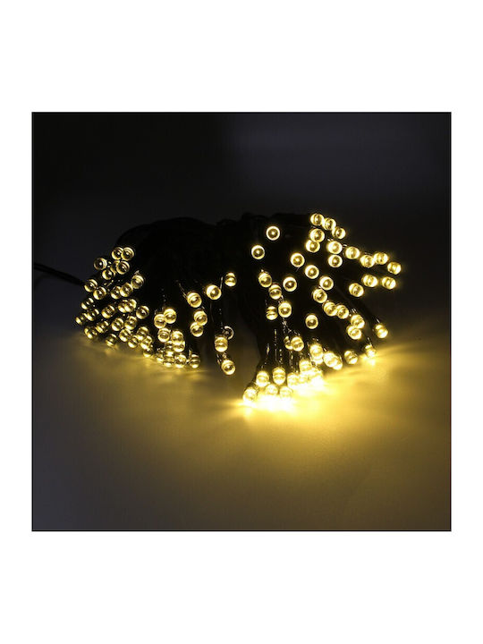 100 Lights LED 10m. Warm White Solar in String 1pcs