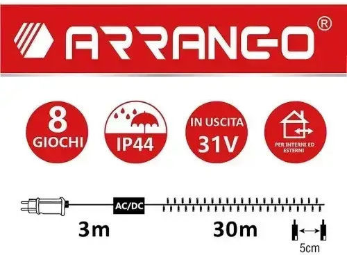 600 Lichterketten LED 33m. Warmes Weiß in Zeichenfolge 1Stück