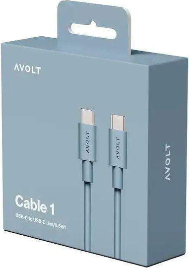 Daten Schnelles Laden Kabel Usb-c/usb-c Avolt 2 Meter Blau