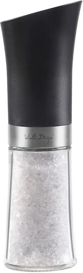 Vialli Design Ηλεκτρικός Μύλος Πιπεριού Γυάλινος σε Μαύρο Χρώμα 21.6cm