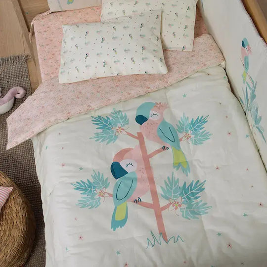Nef-Nef Homeware Birds Pătură pentru bebeluși Bumbac Mentă 110x140cm
