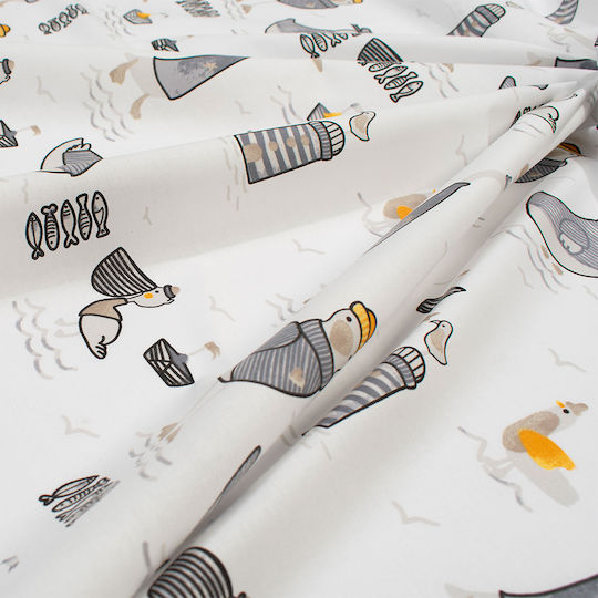 Dimcol Baby Sheet Crib Cotton Fitted Gray 70x140cm