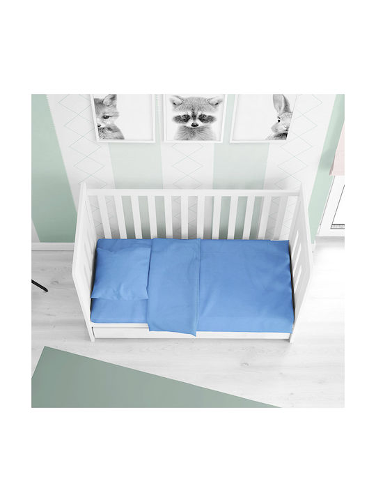 Dimcol Bebe Solid Бебешки Чаршаф За Количка Памук с Ластик Светлосин 70x140бр
