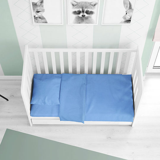 Dimcol Bebe Solid Бебешки Чаршаф За Количка Памук с Ластик Светлосин 70x140бр