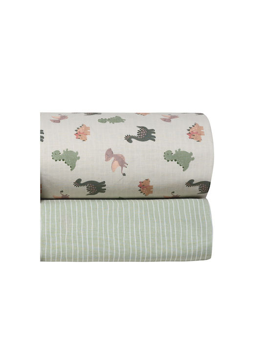 Kentia Saurus Комплект Бебешки Чаршафи За Количка Памучни Многоцветни 60x120бр 2бр