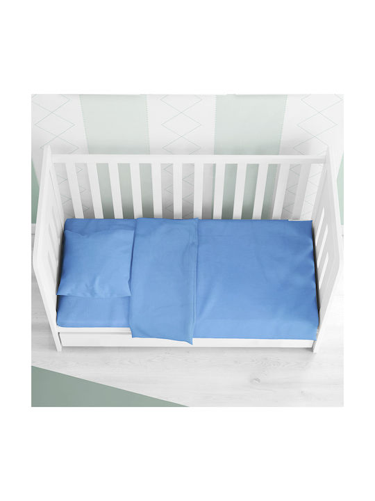 Dimcol Bebe Solid Комплект Бебешки Чаршафи За Количка Памучни Светлосини 120x160бр 3бр
