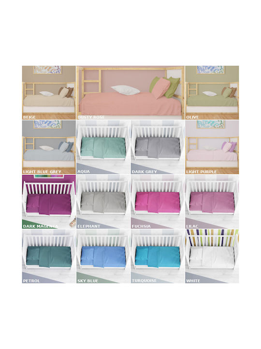 Dimcol Bebe Solid Комплект Бебешки Чаршафи За Количка Памучни Светлосини 120x160бр 3бр