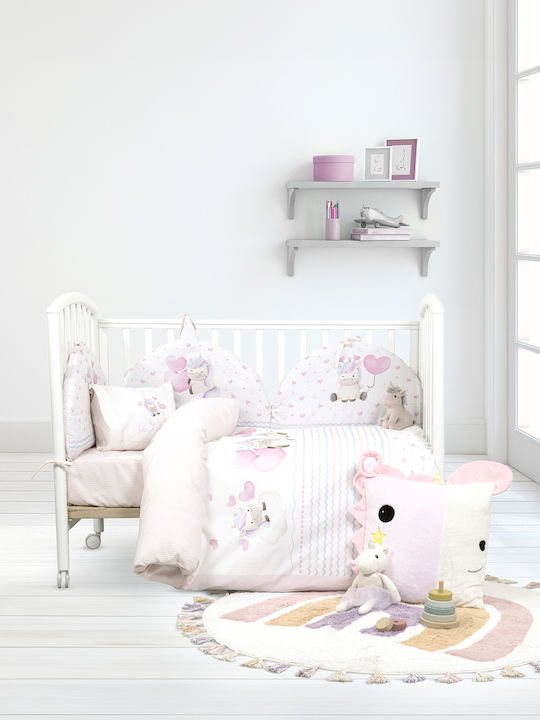 Nima Luni Uni Baby Sheets Set Crib Cotton Pink 120x170cm 3pcs