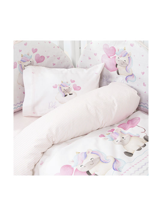 Nima Luni Uni Baby Sheets Set Crib Cotton Pink 120x170cm 3pcs