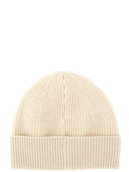 Beanie Beanie with Rib Knit in Beige color
