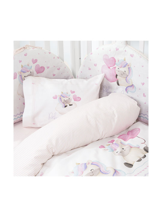 Nima Luni Uni Baby Sheets Set Crib Cotton Pink 120x170cm 3pcs