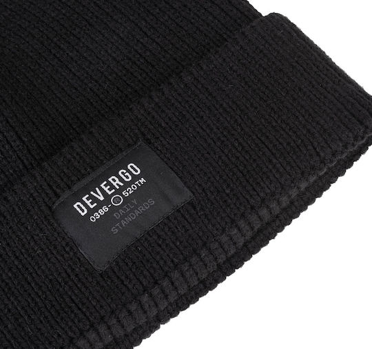 Beanie Unisex Σκούφος Πλεκτός σε Μαύρο χρώμα