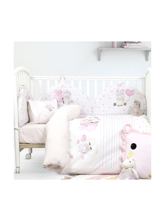 Nima Luni Uni Baby Sheets Set Crib Cotton Pink 120x170cm 3pcs