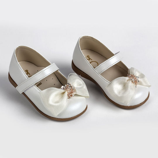 Ever Kid Pantofi de Botez pentru Fetițe Balerine Ecru