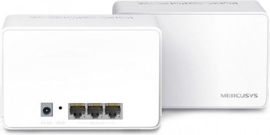 Mercusys Halo H80X v2.2 WiFi Mesh Network Access Point Wi‑Fi 6 Dual Band (2.4 & 5GHz) in Double Kit