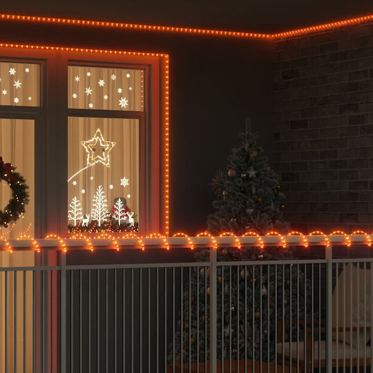 Christmas Light Tube Warm White Battery 120 Light Bulbs 5m IP44