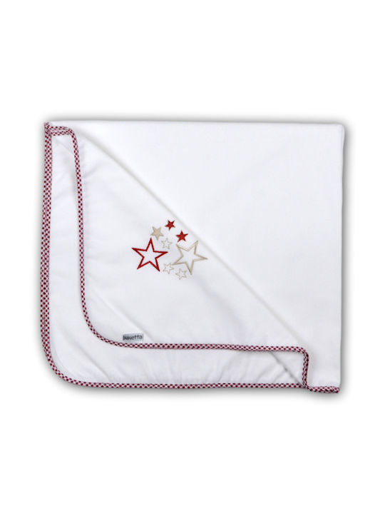 Diaper Flannel White With Embroidery Carrot Roll 539 80x90cm Ninetta Bebe - Aqua