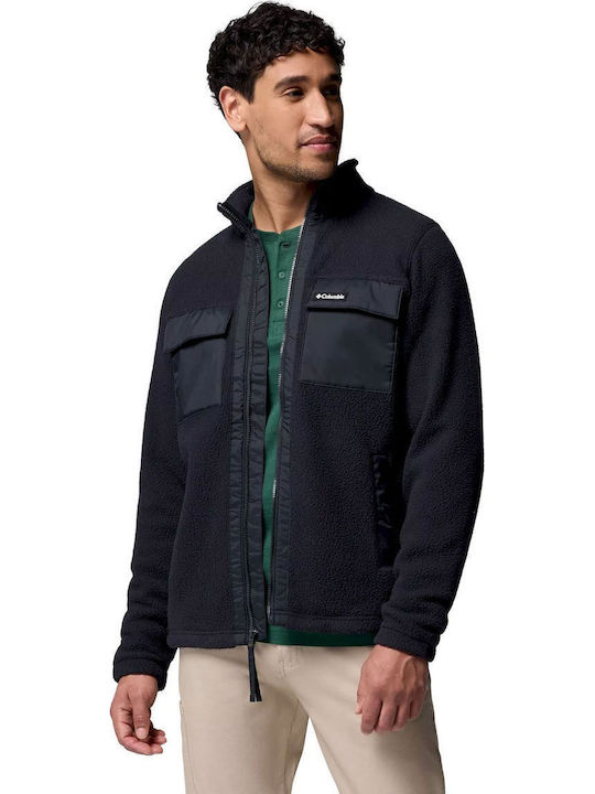 Full Men's Fleece Cardigan Black