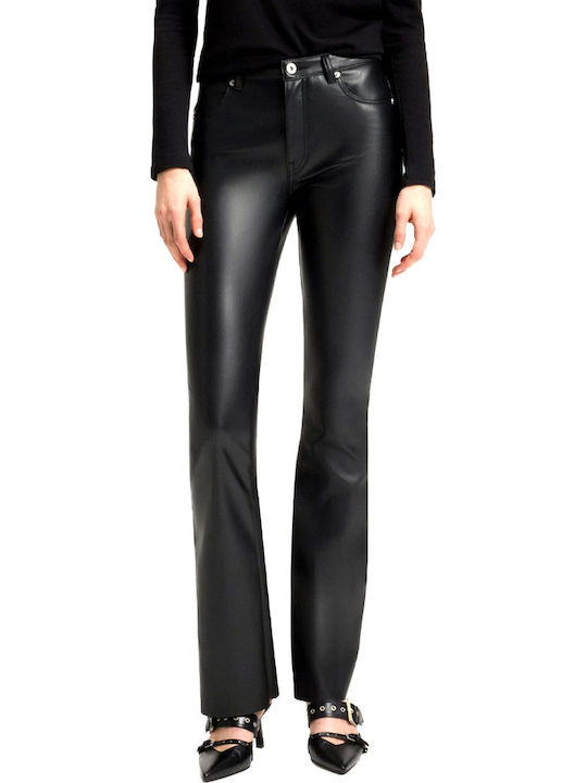 Damen Stoff Hose Schlag Black