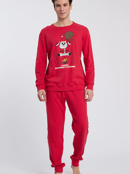 Crazy Farm Men's Summer Pajamas Set Red