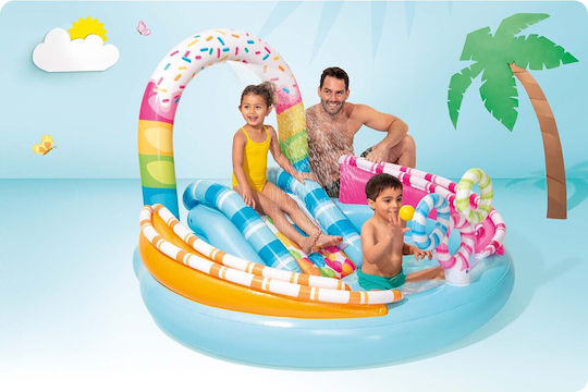 Intex Candyfun Play Center Children's Round Swimming Pool PVC 165lt Inflatable 170x122cm Light Blue