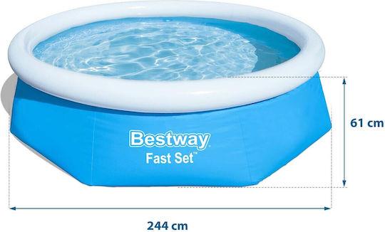 Bestway Piscină Rotundă 1880lt Gonflabilă 244x61cm Albastră