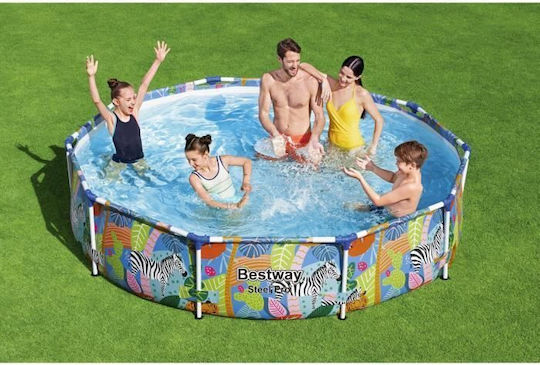 Bestway Скръгъл Басейн PVC 4062л с Метална Рамка 305x66см