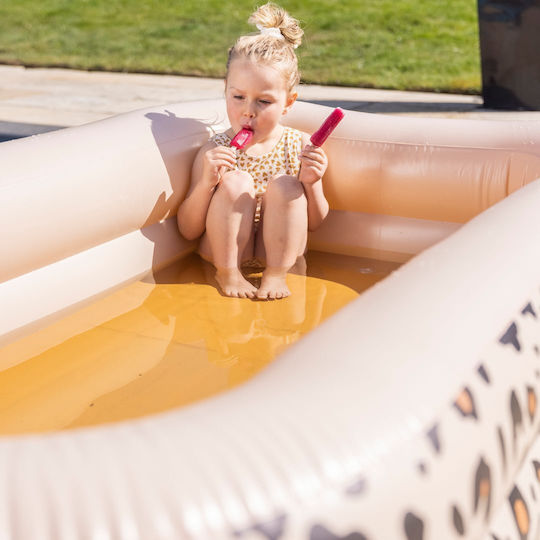 Swim Essentials Leopard Children's Swimming Pool PVC 350lt Inflatable 211x132x46cm Beige